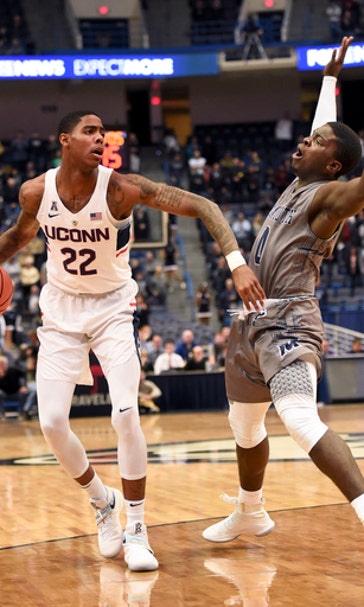 Adams leads UConn over Monmouth 84-81 in overtime (Dec 02, 2017)